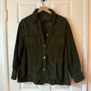 Zara Dark Green Corduroy Shirt Jacket size medium